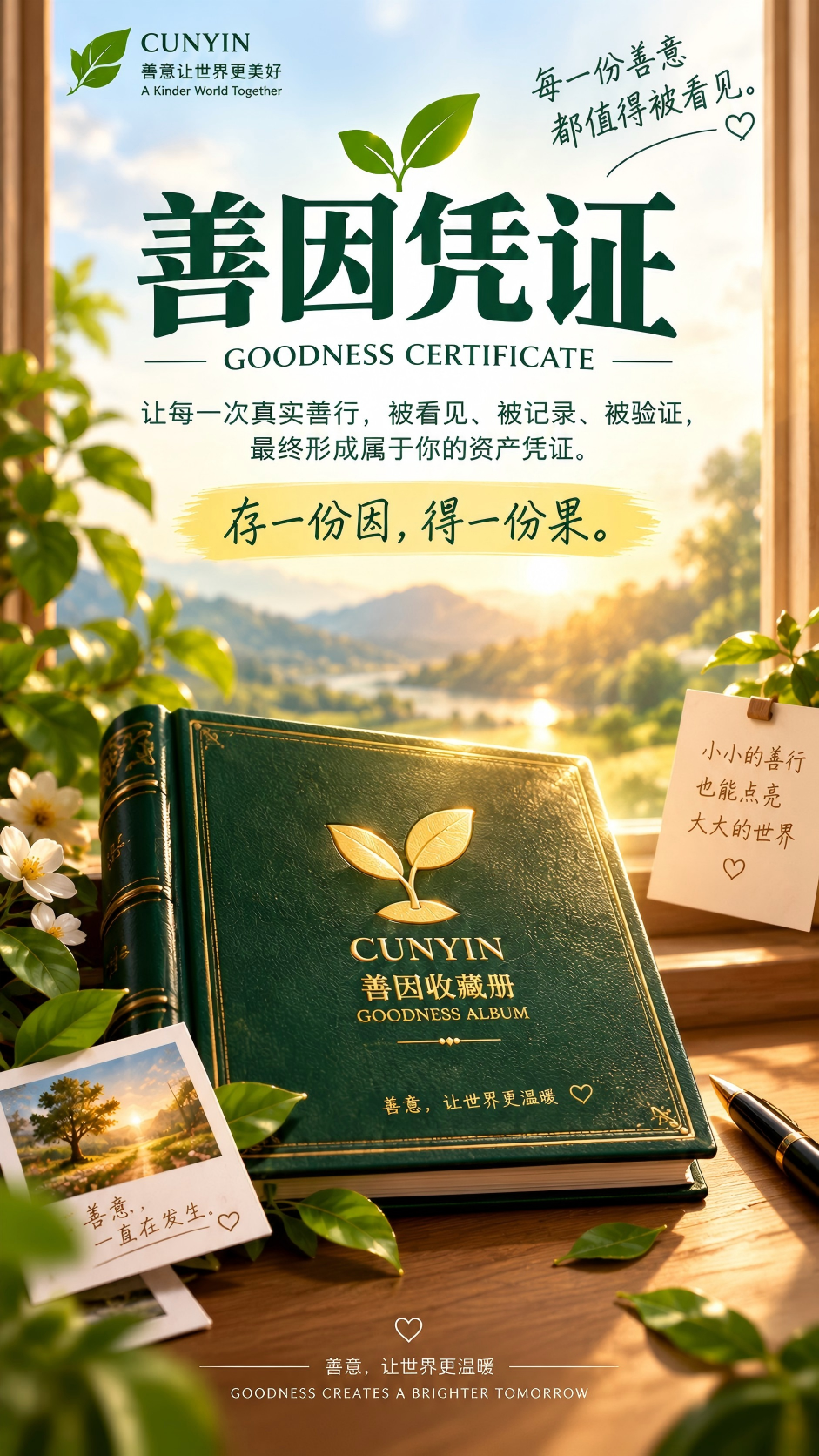 善因凭证，把真实善行认真留下